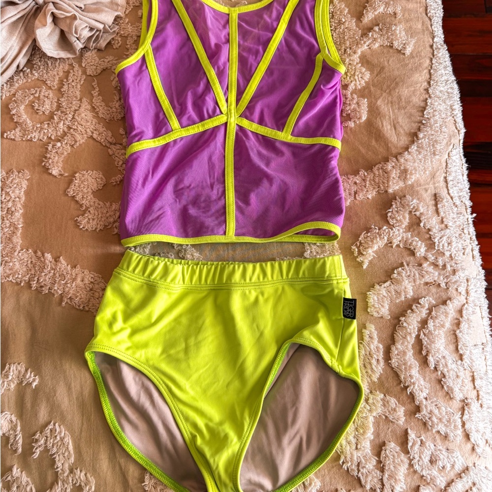 Tiger Friday Purple and Neon Yellow Women's Dance Outfit
